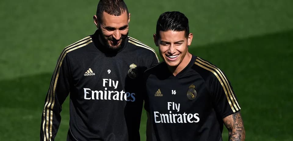 Deux joueurs de Real Madrid lors d'un entraînement