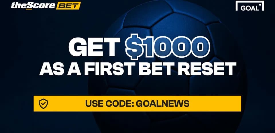 Promo for first bet reset with soccer ball background