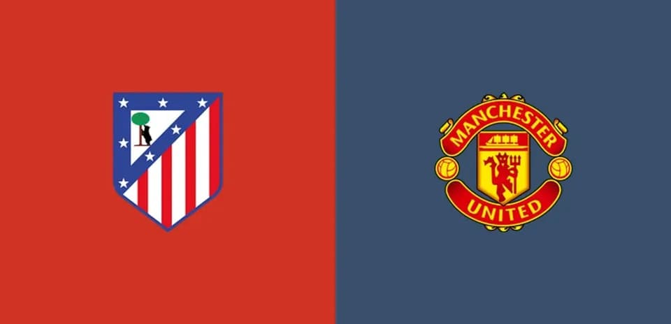 Logos d'Atletico Madrid et Manchester United côte à côte