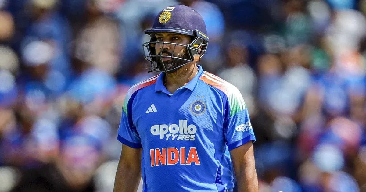 Rohit Sharma walking on the cricket field