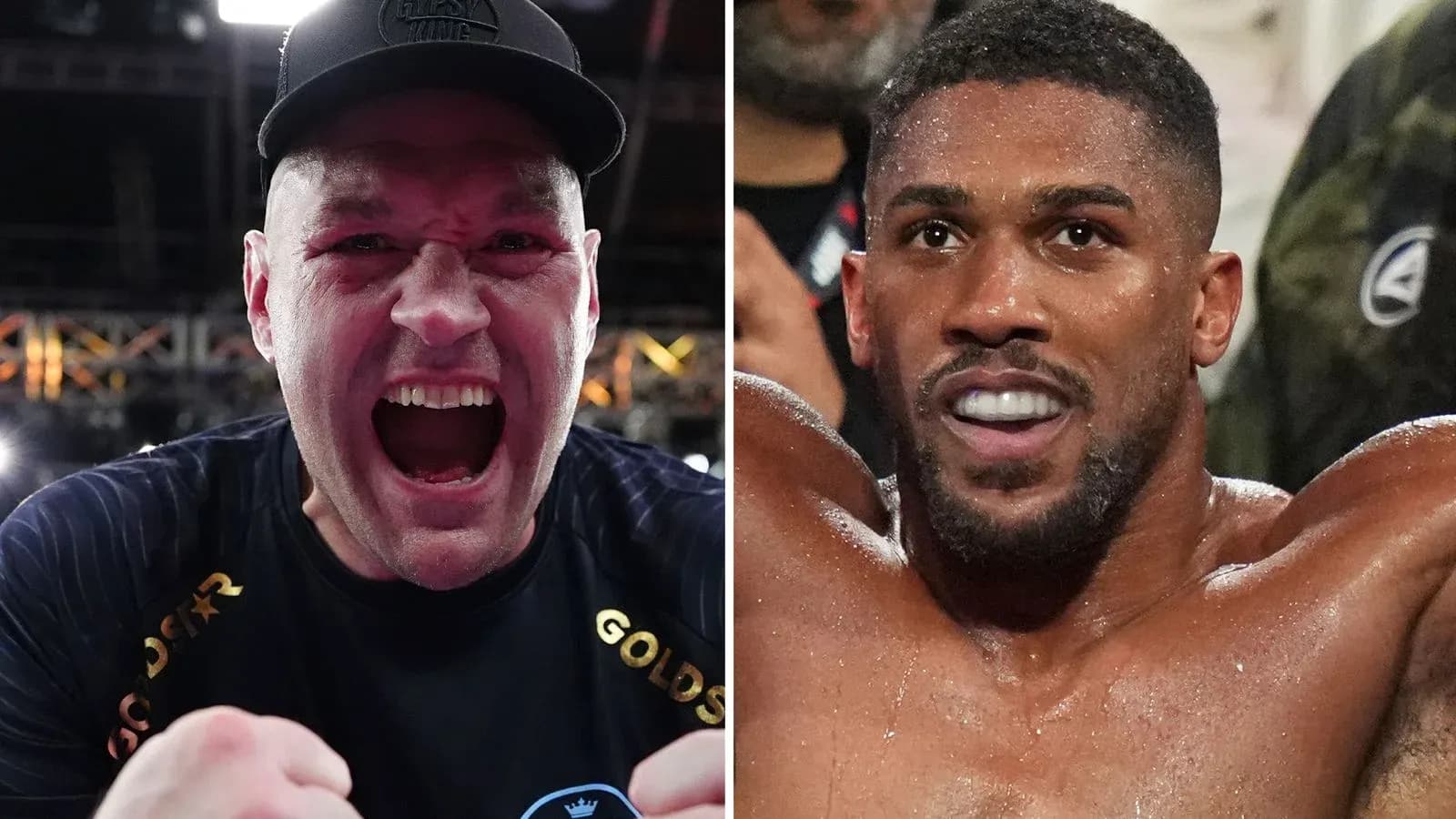 Tyson Fury and Anthony Joshua after boxing matches Tyson Fury and Anthony Joshua after boxing matches
