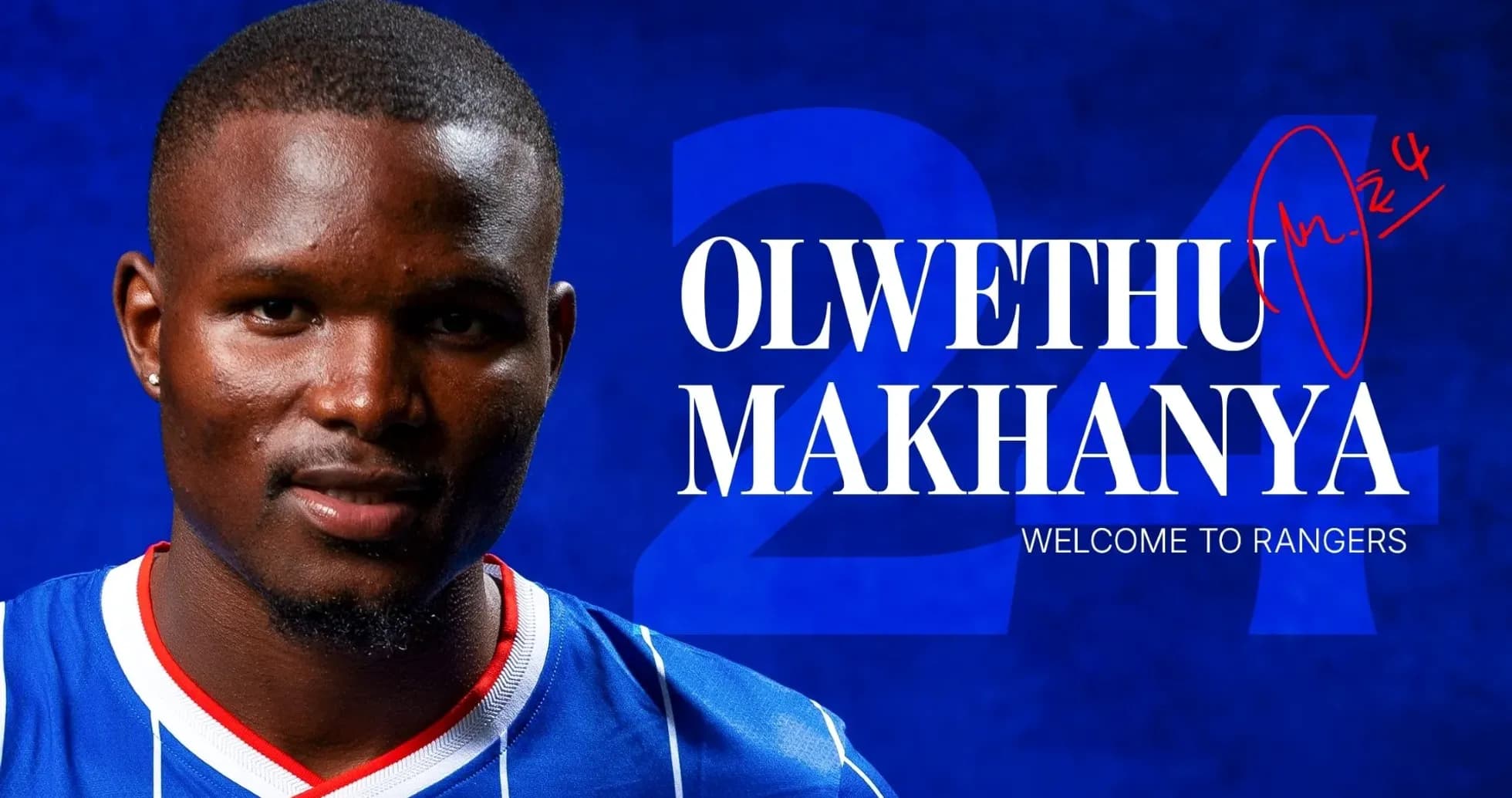 Joueur en maillot bleu avec texte de bienvenue Joueur en maillot bleu avec texte de bienvenue