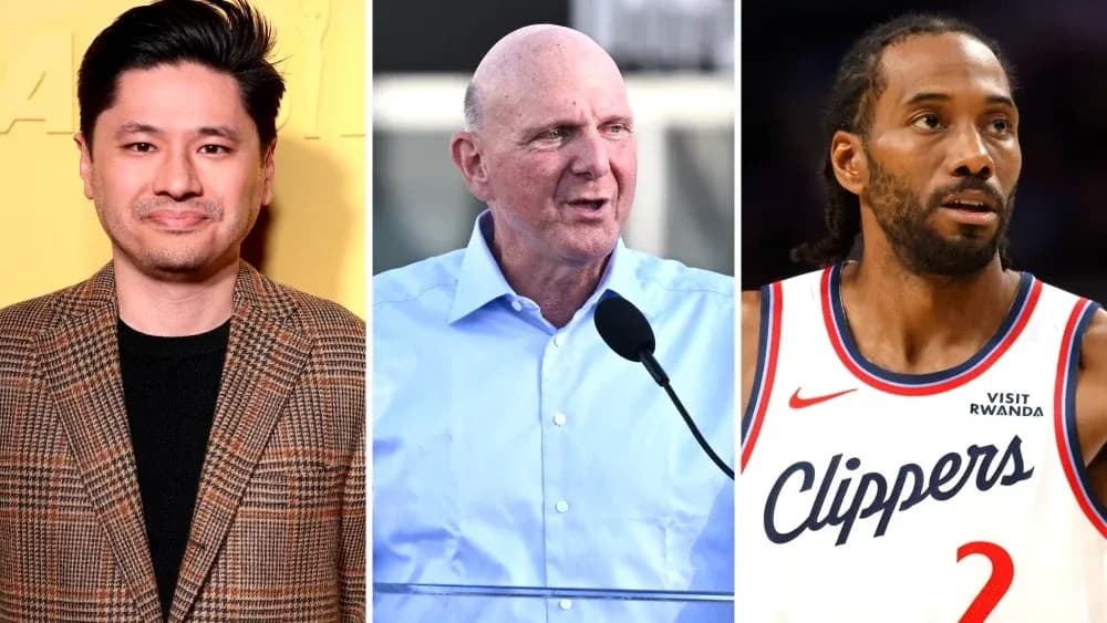 Trois personnes, dont un joueur des Clippers, en portrait Trois personnes, dont un joueur des Clippers, en portrait