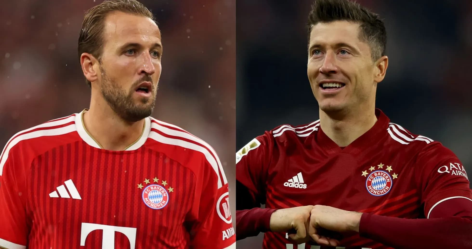 Harry Kane et Robert Lewandowski en maillots du Bayern Munich Harry Kane et Robert Lewandowski en maillots du Bayern Munich