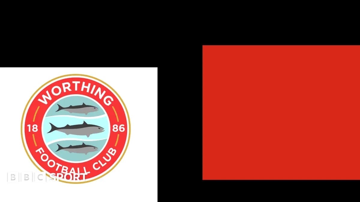 Logo de Worthing Football Club sur fond coloré Logo de Worthing Football Club sur fond coloré